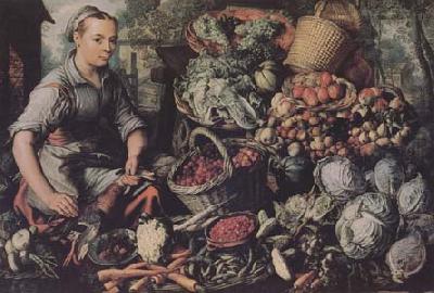 Joachim Beuckelaer Market Woman with Fruit,Vegetables and Poultry (mk14) France oil painting art